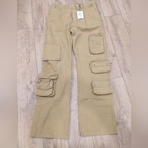 $2190 Mens Lanvin x Future Utility Pocket Cotton Pants Sand 52 US 36